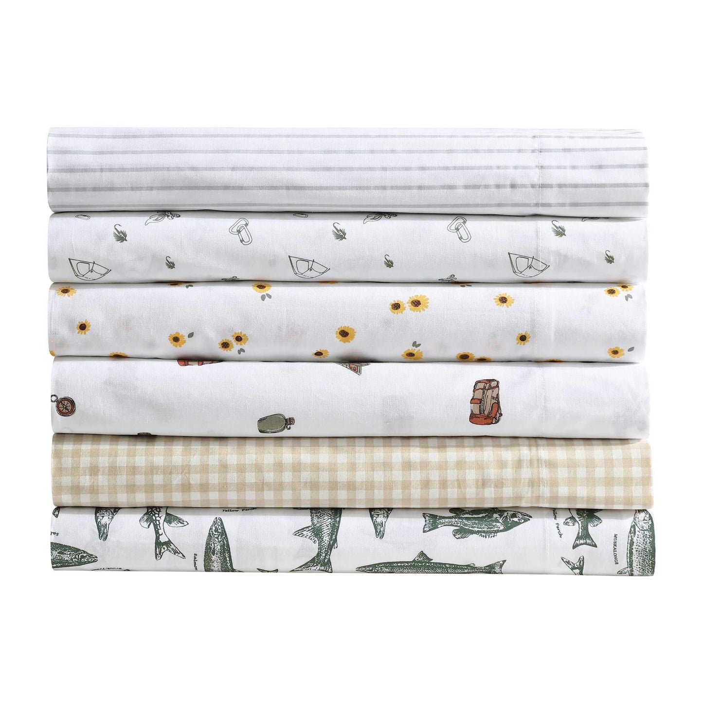 Eddie Bauer - Twin Sheet Set with Fitted Sheet & Pillowcase, 100% Cotton Percale Bedding, Crisp & Cool, Dorm Room Essentials, Sunflower Yellow