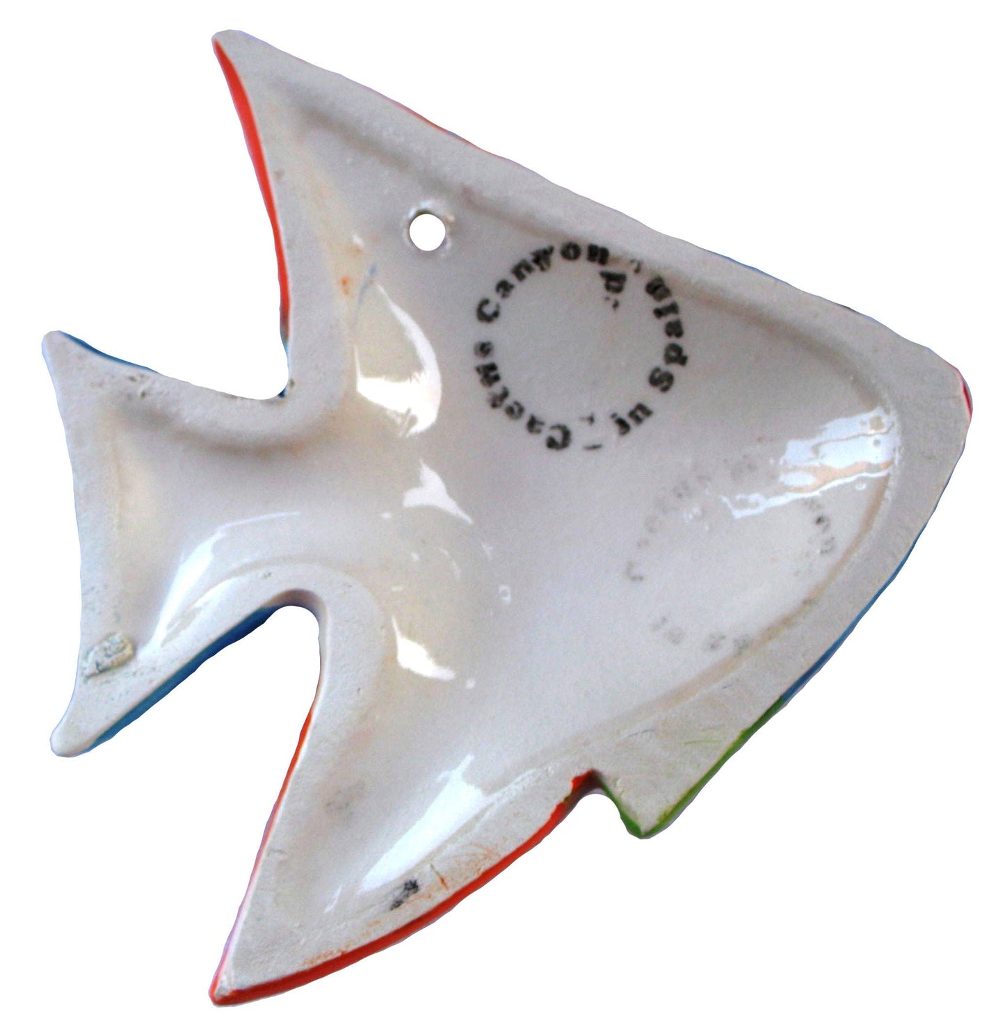 Cactus Canyon Ceramics Spanish Piranha Fish Wall Hanger, Yellow