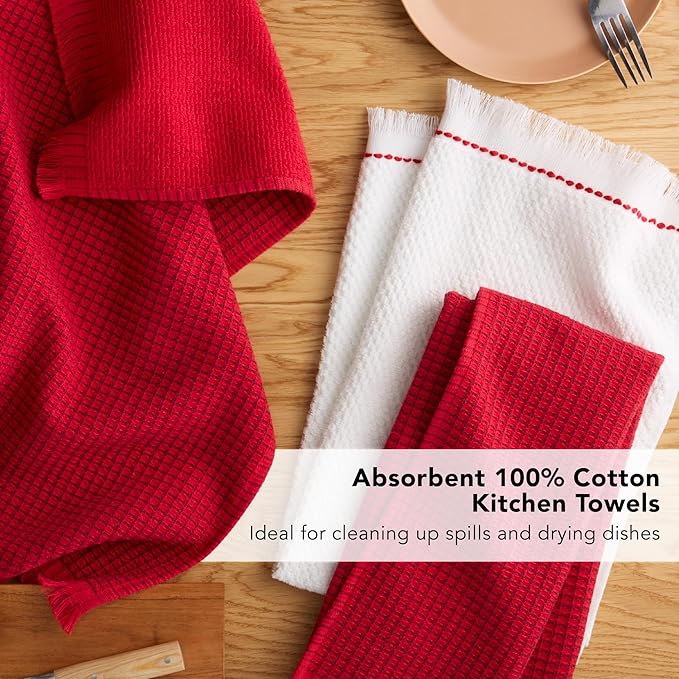 KitchenAid Gourmet Series Gridlines Kitchen Towels 3-Pack Set, 100% Cotton