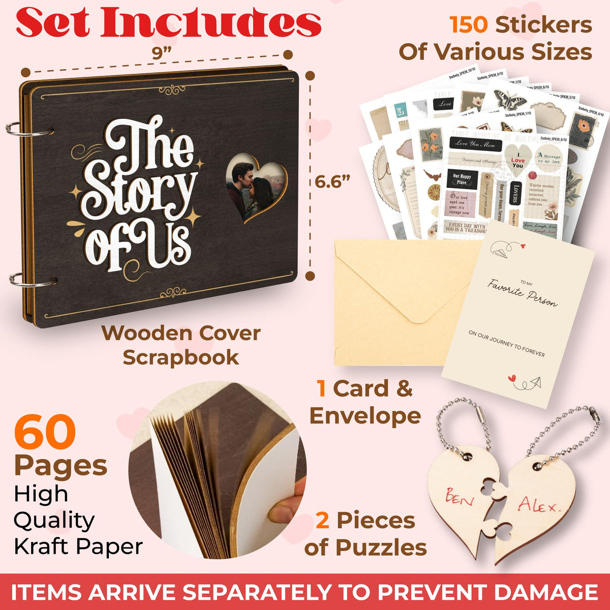 Stofinity The Story Of Us Anniversary Scrapbook - Couple Photo Album Journal, Wedding Gifts For Couples 2026, Anniversary Relationship Gifts For Him Her, Christmas Valentine Day Gift For Wife Husband