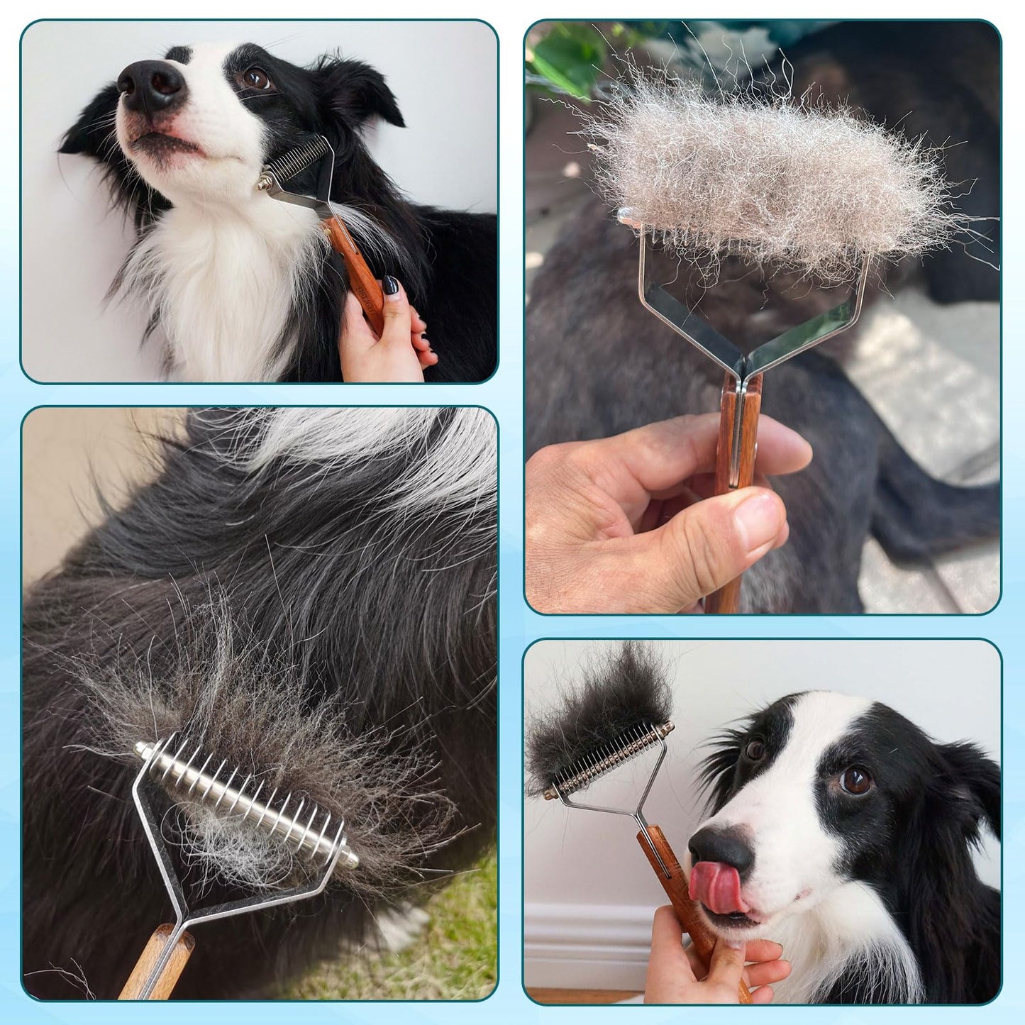 onebarleycorn coat king undercoat rake dog grooming comb,dog brushes for Shedding Stripping Brush Pet Dematting Comb for Dogs and Cats(14-Blades-L)