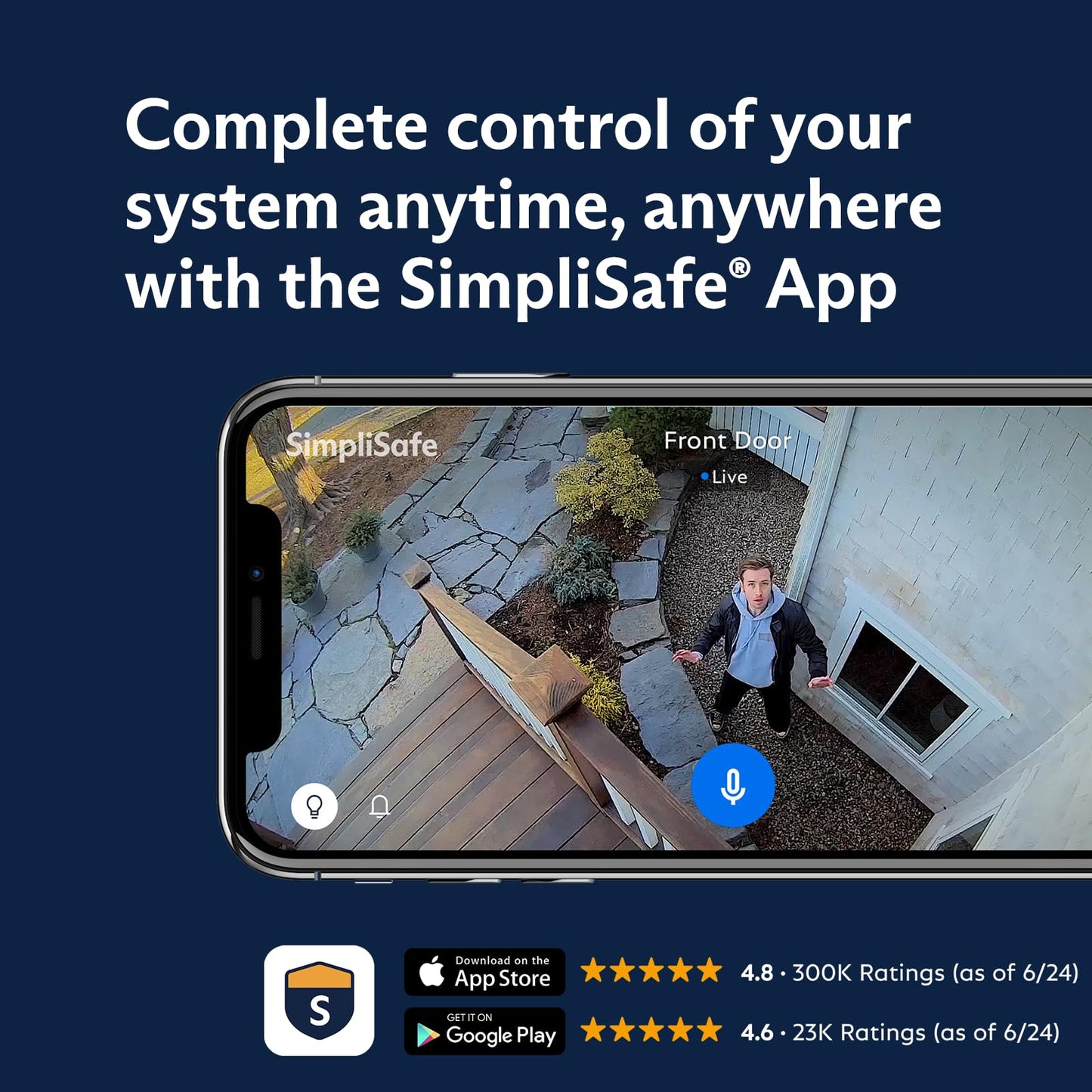 SimpliSafe 11 Piece Wireless Home Security System Gen 3 with Wireless Indoor HD Camera - Optional 24/7 Professional Monitoring - No Contract - Compatible with Alexa and Google Assistant,White