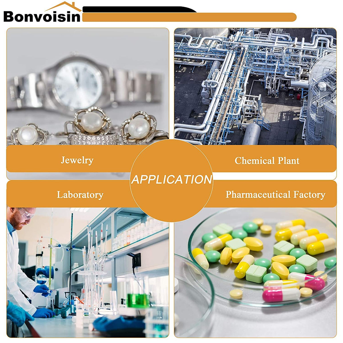 Bonvoisin Analytical Balance 500gx1mg Precision Lab Scale Digital Electronic Scale 1mg Laboratory Analytical Scale LCD Display Scientific Scale with Windshield (500g, 0.001g)