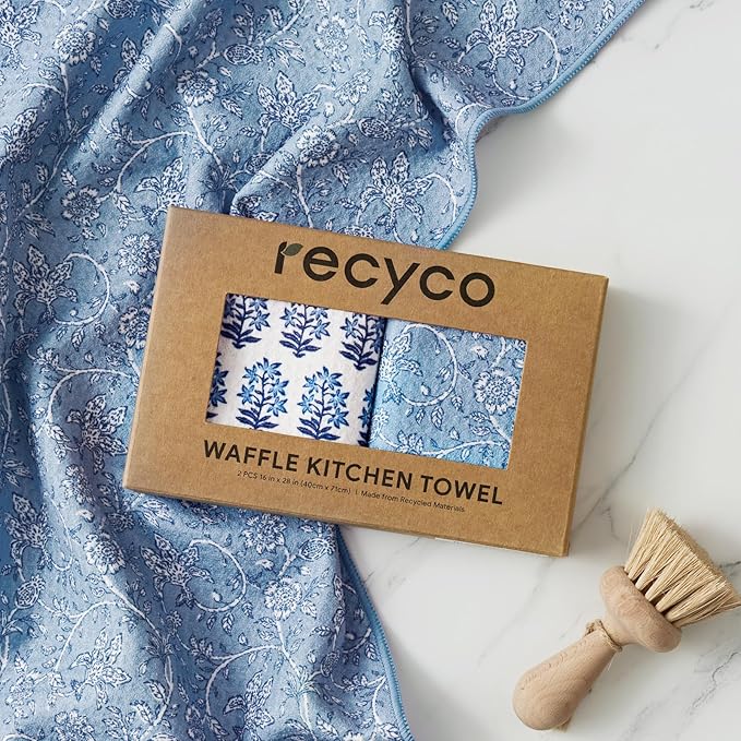RECYCO Waffle Kitchen Towel Set of 2