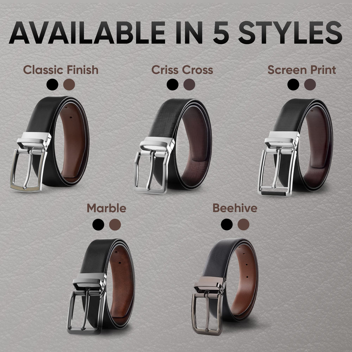 Prospero Comfort - Reversible Belts for Men, Italian Top-Grain Leather Belt for Men, 2-Toned Men’s Belts, Men’s Belt for Casual Wear, 35mm Dress Belt, Criss Cross Brown and Black Belt Men’s Size 32