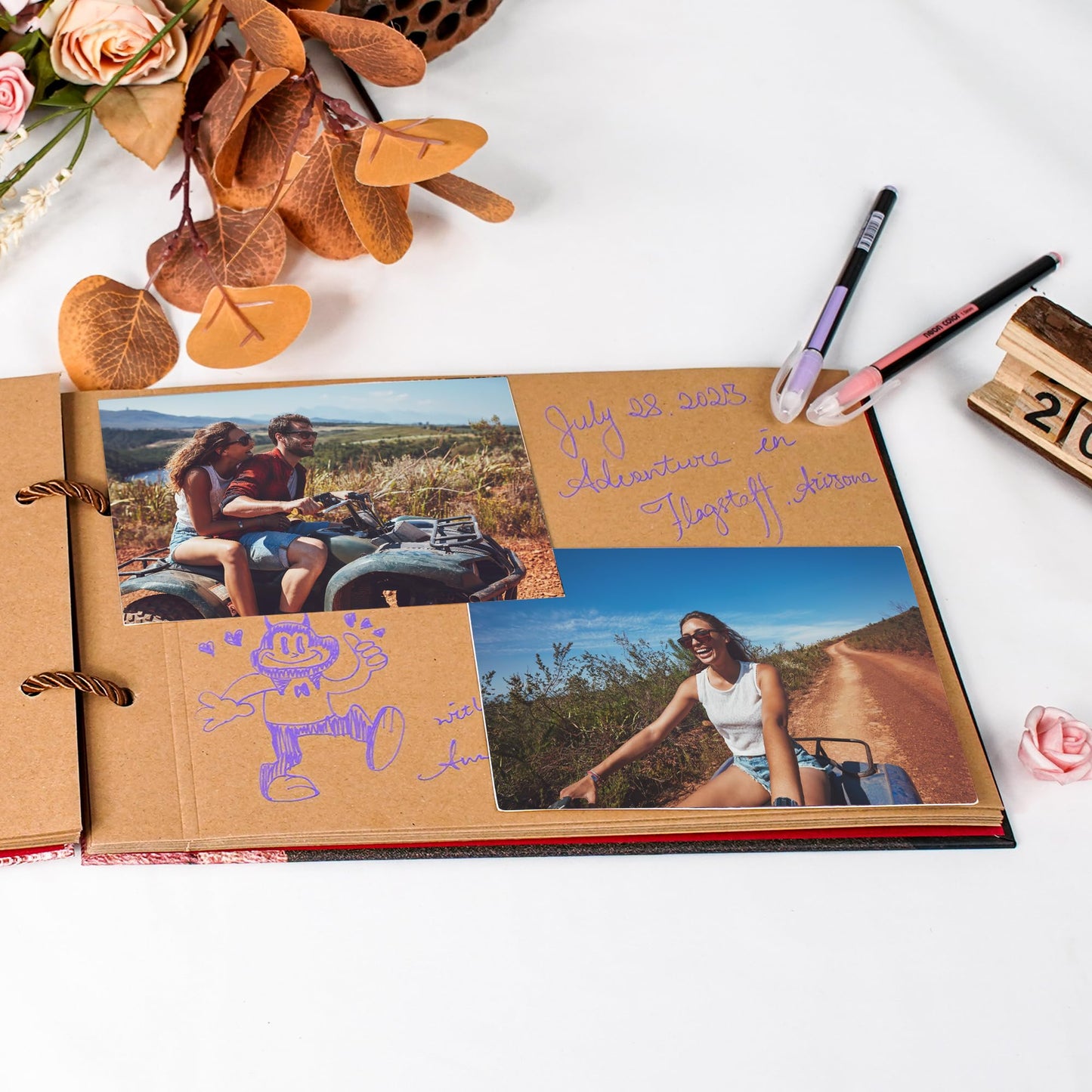 Vienrose Our Adventure Book Scrapbooks Album Up Movie Scrap Photo Book Embossed Words with Luxury DIY Kit for Couples&Men Boyfriend