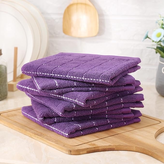 Homaxy 100% Cotton Terry Kitchen Dish Cloths, Ultra Soft and Absorbent Dish