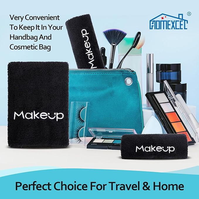HOMEXCEL Makeup Remover Cloth 6 Pack, Premium Washable Soft 13x13 Inch Facial