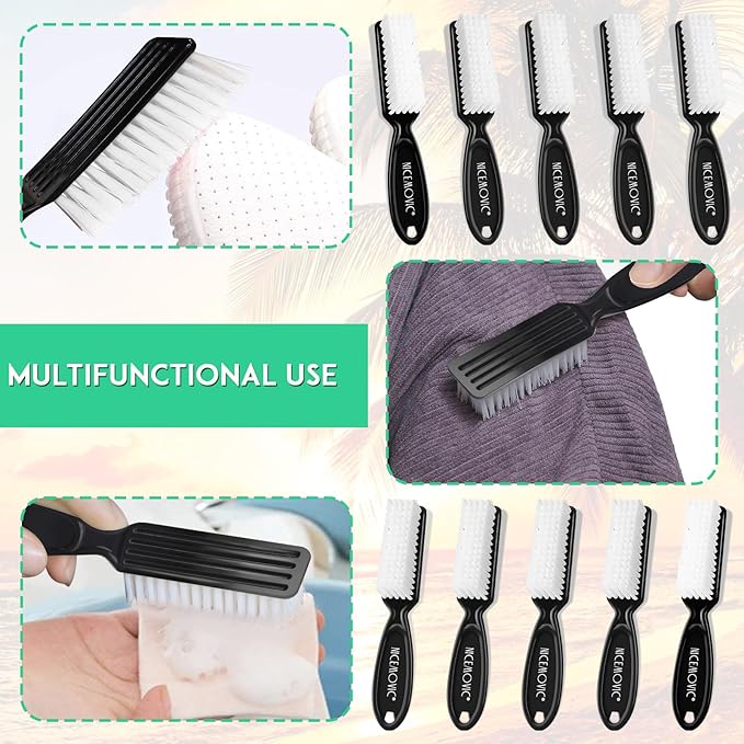 NICEMOVIC 10 Pcs Nail Brush for Cleaning Fingernails, Handle Grip Nail Scrubber