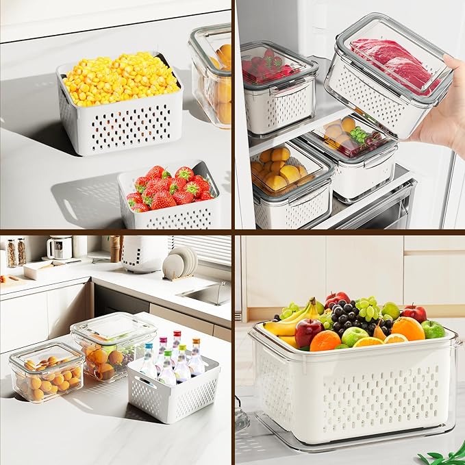8 Pcs Fruit Storage Containers for Fridge