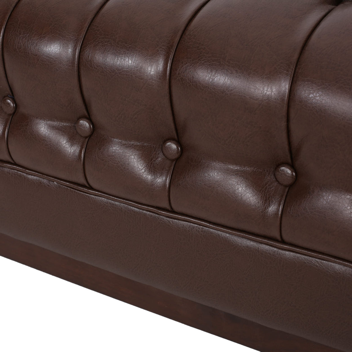 Merax 79 Inch Modern 3-Seater Sofa, Button Tufted Upholstered Couch with Tuxedo Arms & Rubberwood Frame, Low Profile Mid-Century Sofa for Living Room, Dark Brown