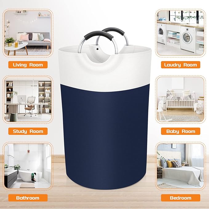 BlissTotes 75L Laundry Basket, Freestanding Laundry Hamper, Collapsible Dirty