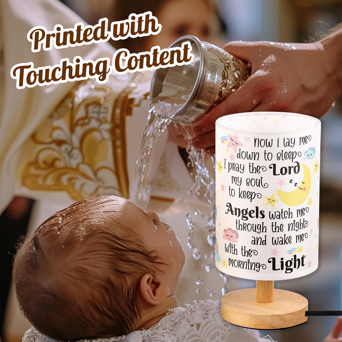 WSYEAR Baptism Gifts for Girl & Boy - Baby Christening Gifts, Nursery Decor Night Light - Now I Lay Me Down to Sleep