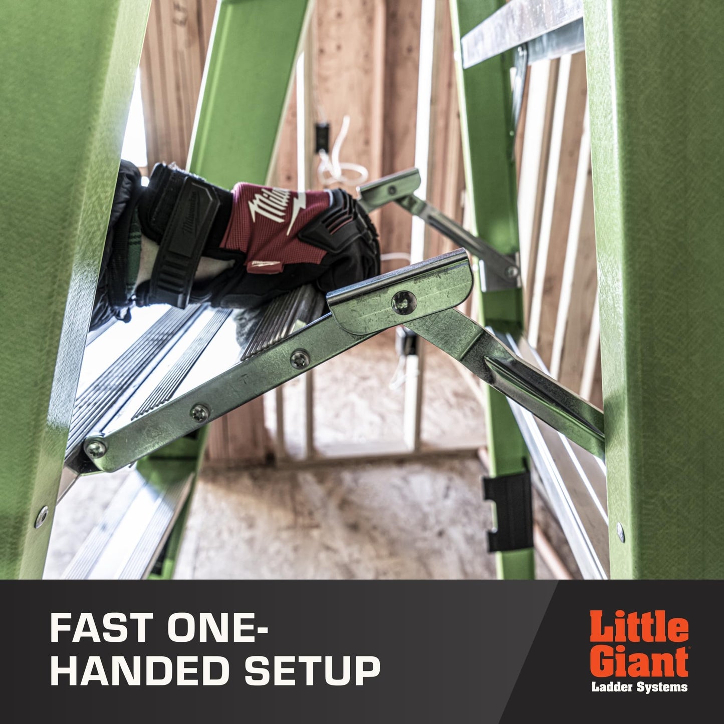 Little Giant A-Force300 4 Ft Ladder with 5in Spreader Step, Lightweight Non-Conductive Fiberglass Step Ladder with Slip-Resistant Feet, 300 Lbs. Capacity Type IA Extra Heavy Duty A-Frame Stepladder