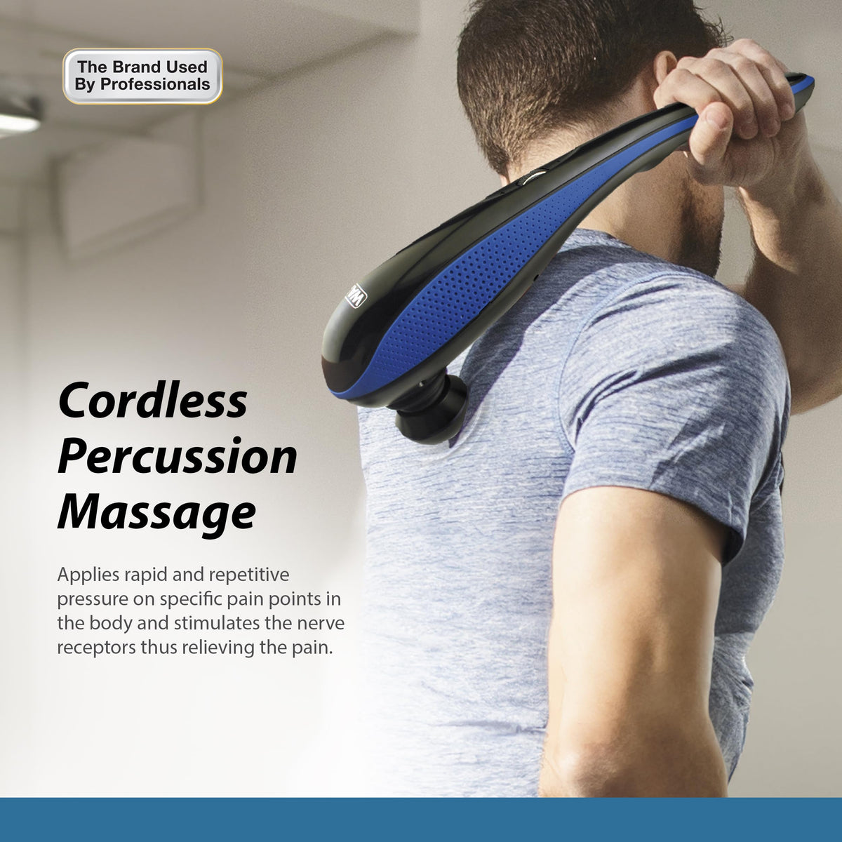Wahl Lithium-Ion Deep Tissue Percussion Handheld Massager for Muscles, Back, Neck, Shoulder Pain Relief, Cordless, Adjustable Intensity, Long Battery Life, FSA Eligible, Model 4232