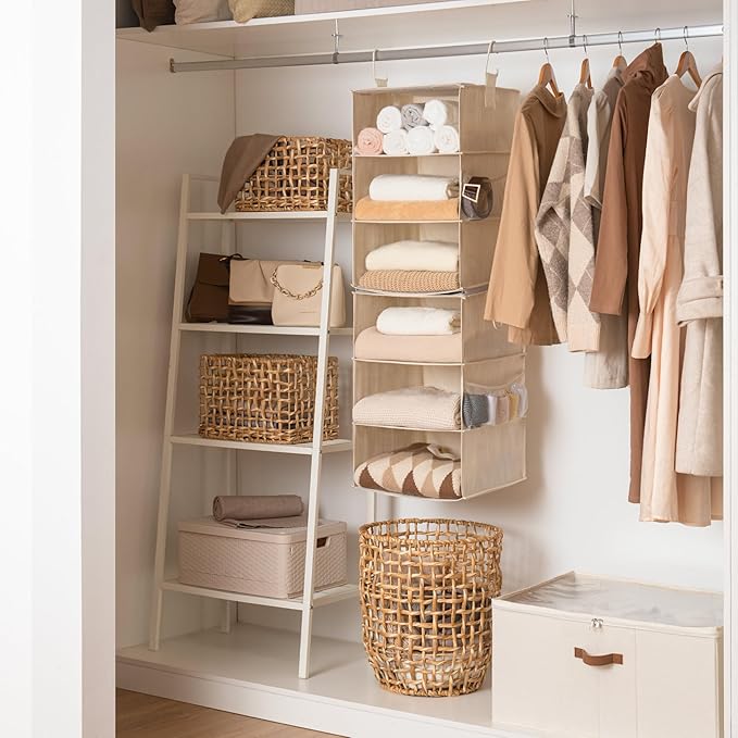 StorageWorks 6-Shelf Jumbo Closet Organizers, Two 3-Shelf Separable Hanging