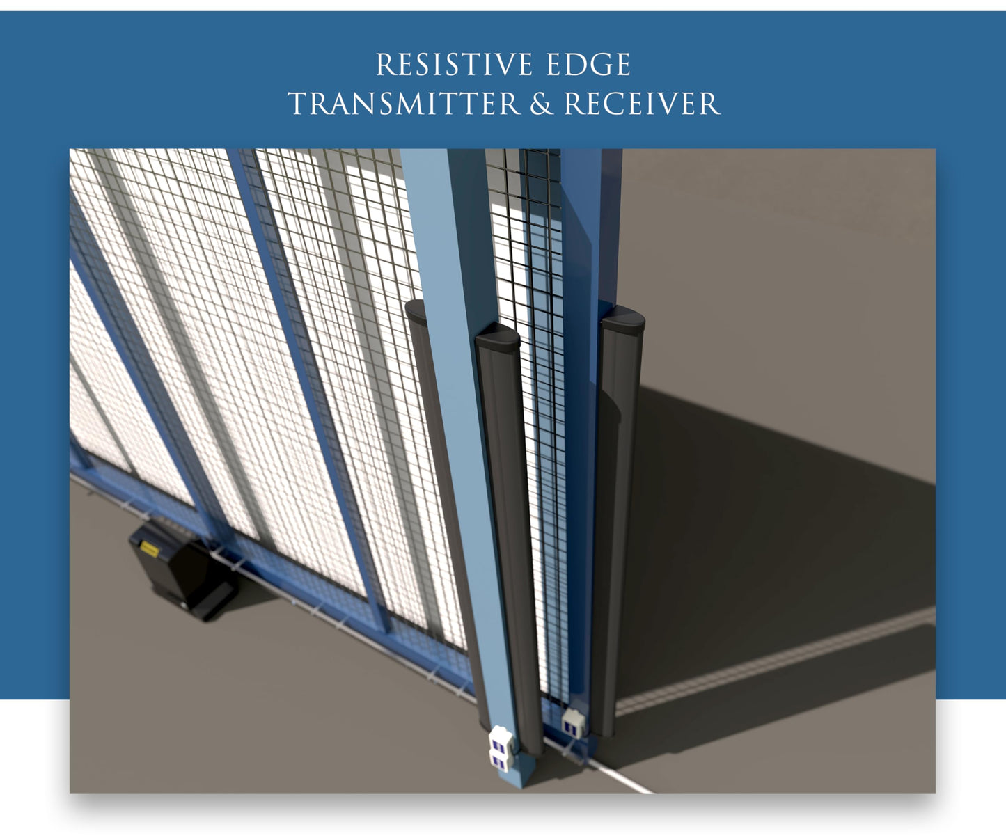 Blütezeit Wireless Safety Edge – Universal Pressure-Sensitive Edge for Swing, Sliding & Garage Gates with Instant Reverse, Transmitter & Receiver Included