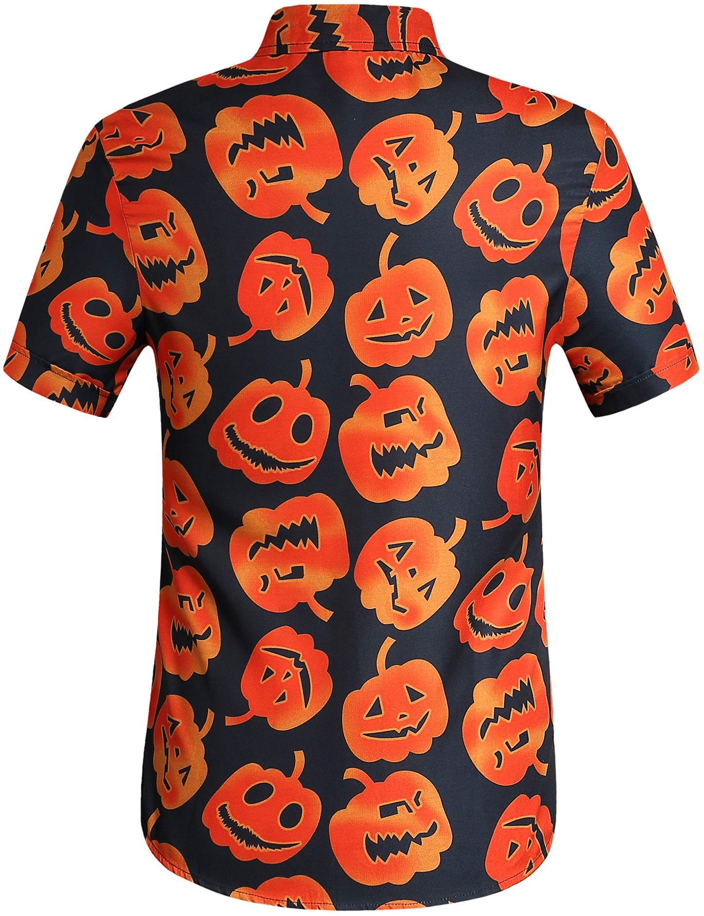 SSLR Mens Halloween Shirt, Short Sleeve Pumpkins Shirts Button Down Light Weight Causal (3X-Large, Black(249))