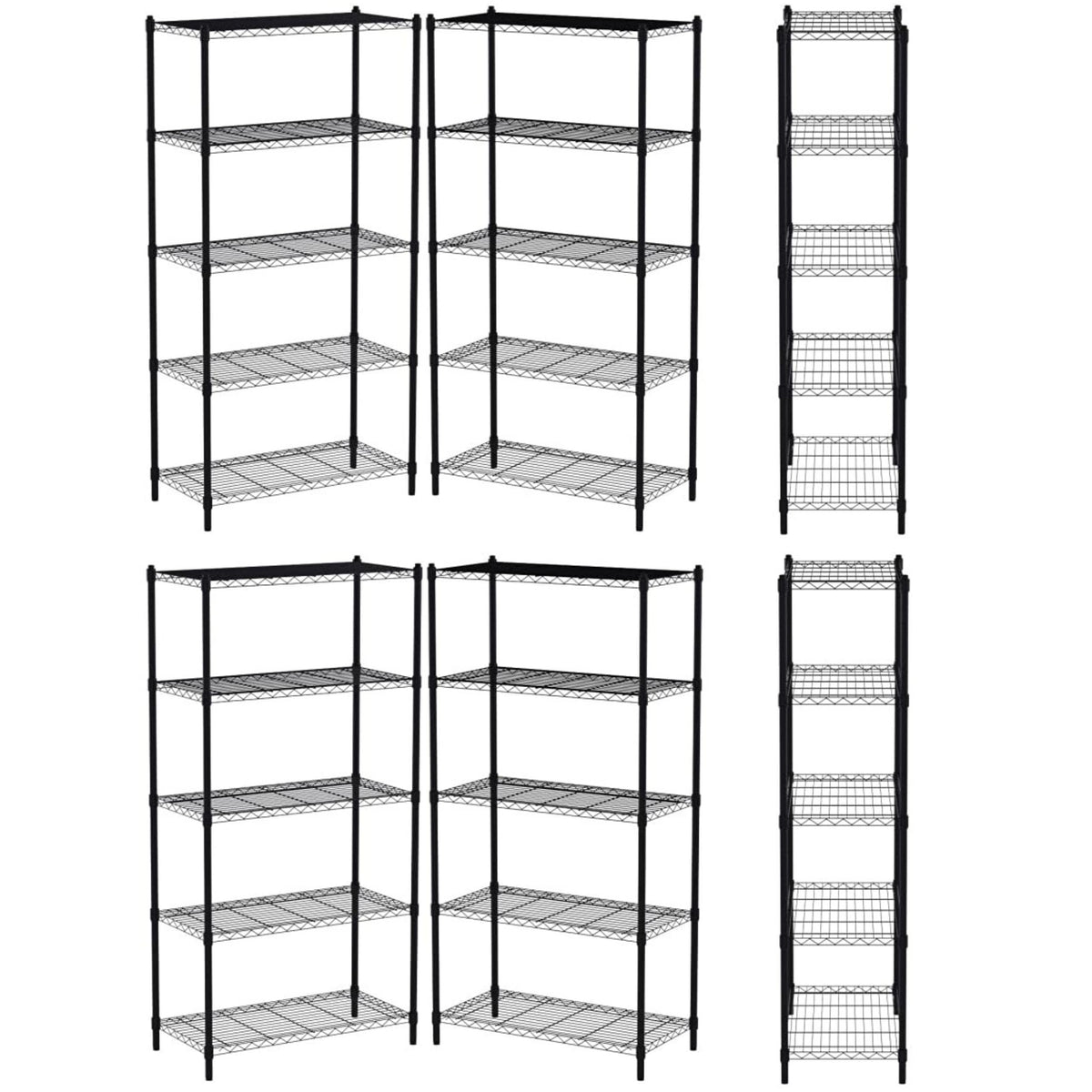 Internet's Best 5-Shelf Adjustable Wire Shelving | Heavy Duty Storage Rack | Metal Shelf for Garage, Restaurant, Industrial Use - Wide Unit Shelves, Sturdy Steel Frame | Black | 36" W x 18" D x 72" H