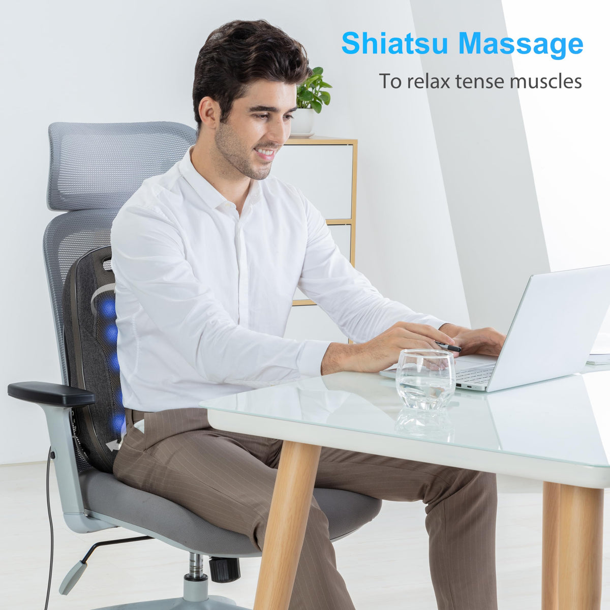 CooCoCo 14"×19" Shiatsu Back Massager with Heat, Birthday Gifts for Dad Mom Women Men Husband, Portable Massage Chair Pad, Kneading Massage Tools for Pain Relief, Chair Massager for Office Home