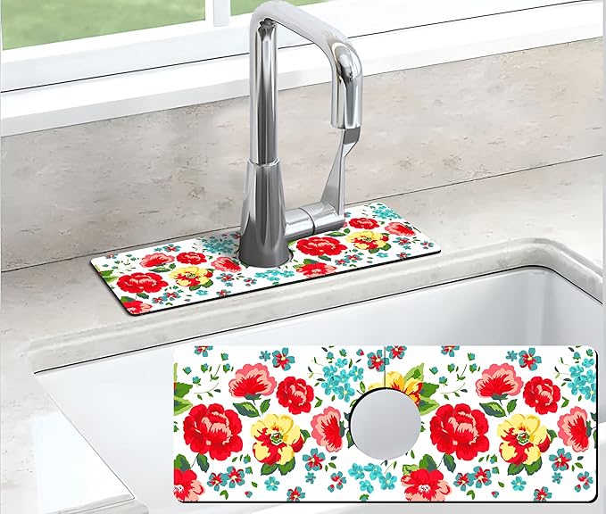 Kitchen Sink Splash Guard Faucet Mat Super Absorbent Fast Drying Mat Sink
