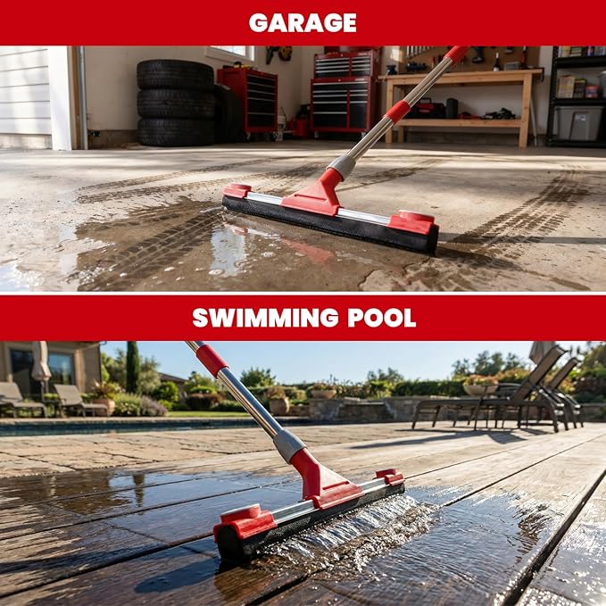 Heavy Duty Floor Squeegee for Concrete Floor – 17.3” EVA Foam Blade