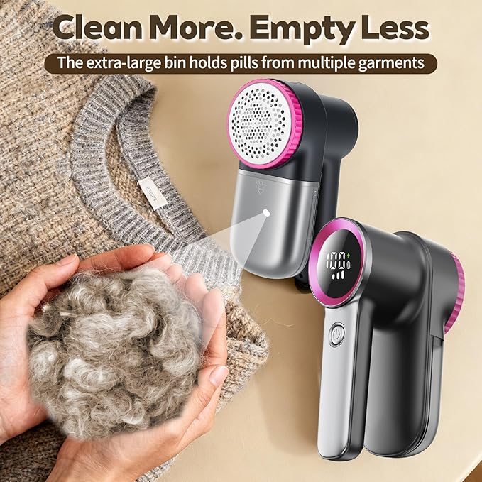 Rechargeable Fabric Shaver & Lint Remover, Electric Sweater Defuzzer
