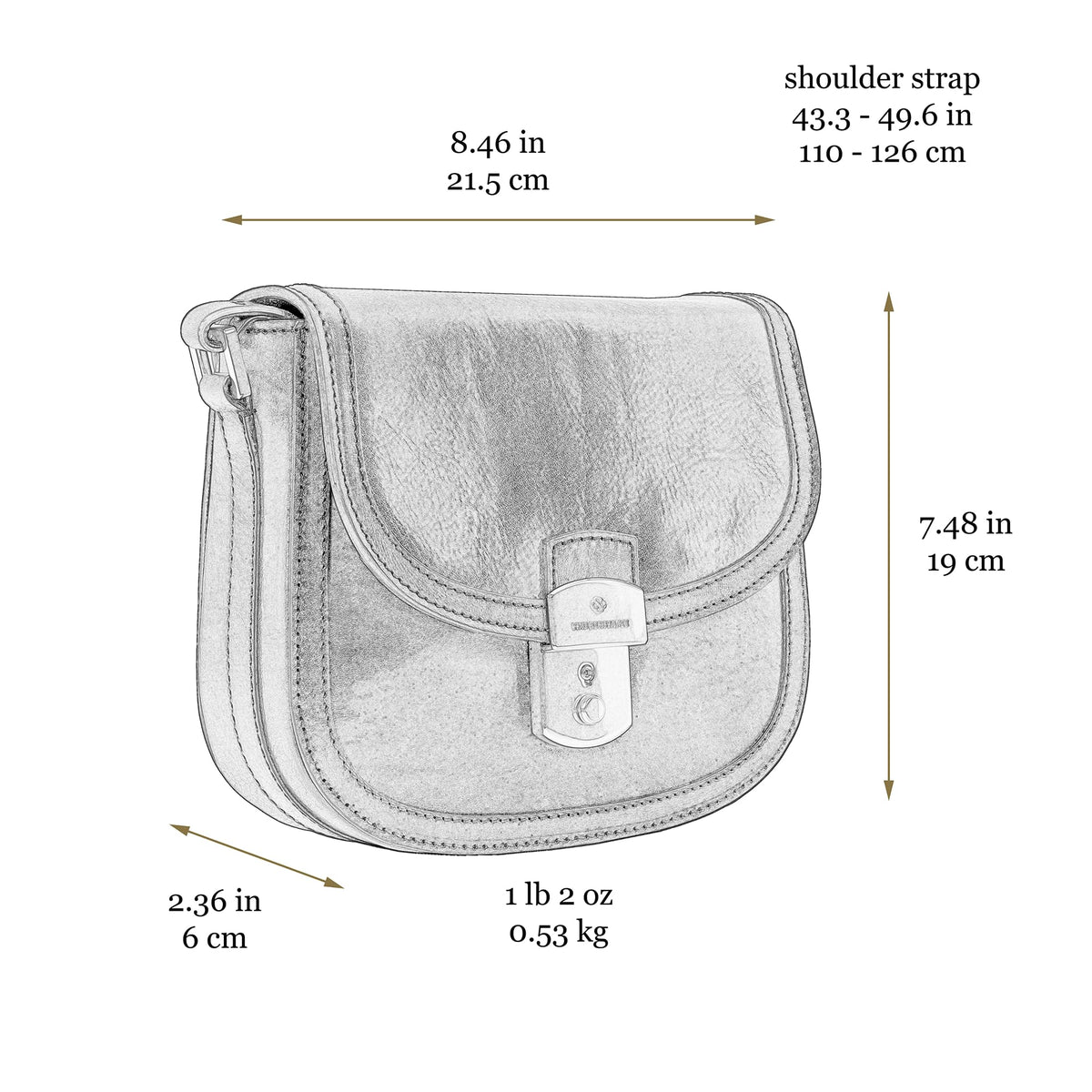 Time Resistance Leather Crossbody Bag – Saddle Bag with Magnetic Closure - Leather Messenger Bag for Women (Brown)