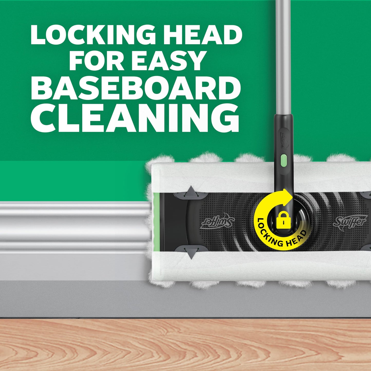 Swiffer Sweep & Mop Deluxe 2-in-1 Multi-Surface Kit for Floor Cleaning, Includes 1 Sweeper Device, 5 Dry Sweeping + 6 Wet Mopping Heavy Duty Cloths, Black
