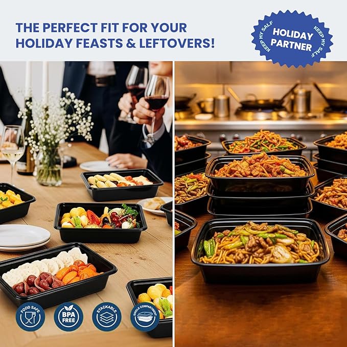 32oz 10 Pack Meal Prep Containers Reusable BPA-Free, Disposable Food Storage