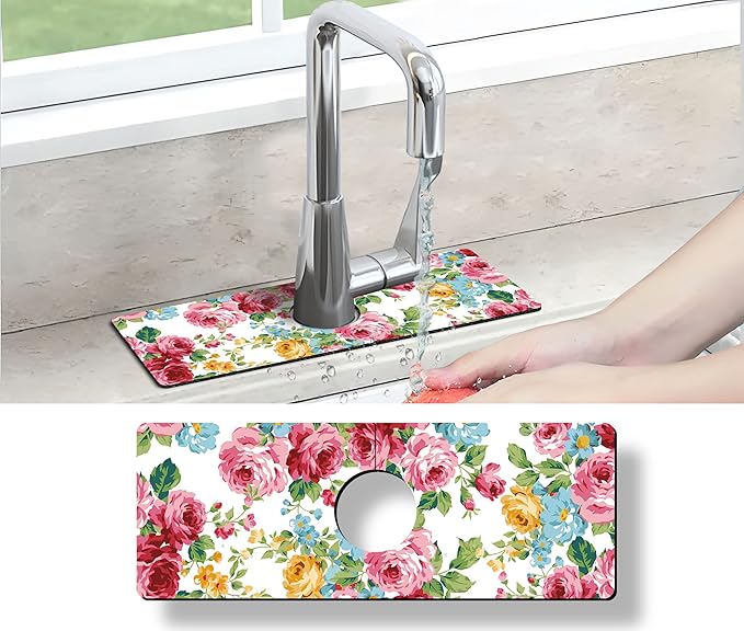 Kitchen Sink Splash Guard Faucet Mat Super Absorbent Fast Drying Mat Sink