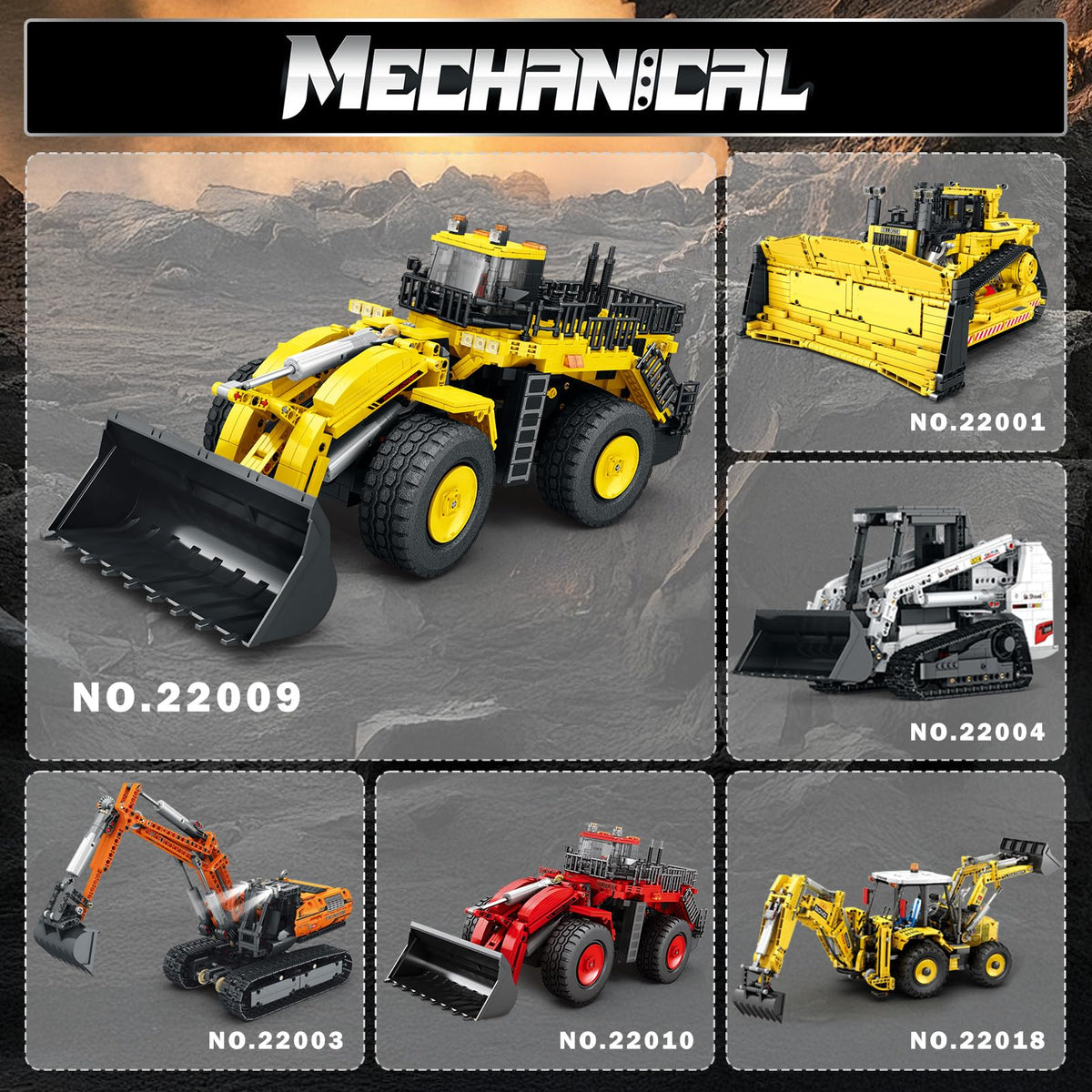 Reobrix Bulldozer Building Blocks Set 22009, Engineering Vehicle Model Kit for Adults, Remote Control Excavator Toy with 4-Wheel Drive, Gifts for Adults Ages 14+, 1876 Pieces