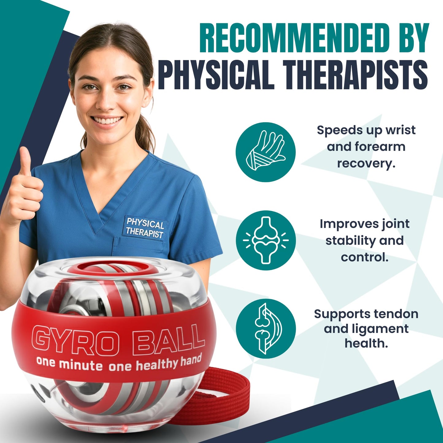 Nexfit Torque Ball Hand Exerciser - Wrist Power Gyro Ball & Forearm Exerciser – Premium Wrist Strengthener for Fitness, Rehab, Stress Relief & Dexterity Training – Portable, Gift-Ready for Adults