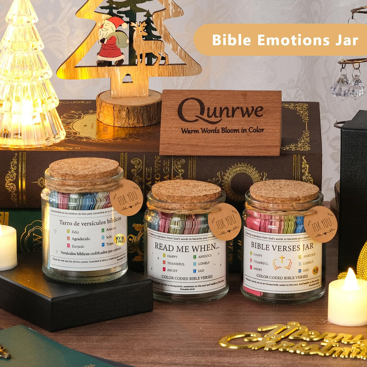 Bible Verse Jar,Scripture Prayer Cards Holy Read Me When Bible Verses Jar,Religious Communion Confirmation Baptisms Christian Gifts for Women Men Teen Girls,Birthday Gifts for Women Mom Teens Friends