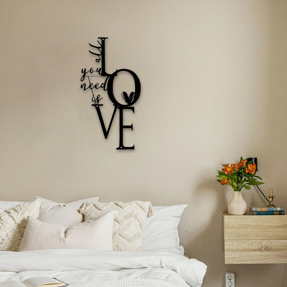 Love Wall Decor "All You Need Is Love" Sculpture, add romantic home decoration to living room, bedroom and kitchen