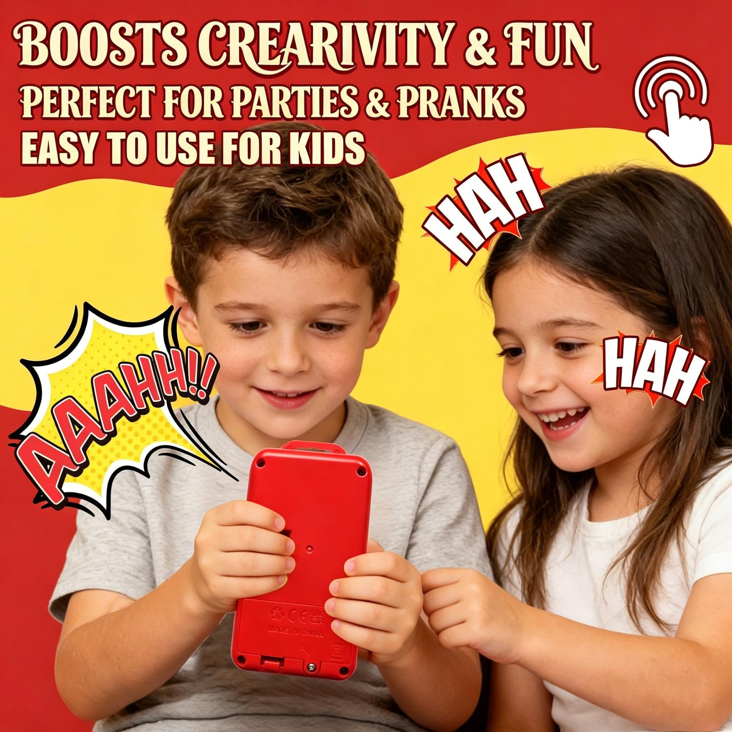 Sound Effects Machine - Gifts for Boys - 20 Hilarious Sounds - Boys Prank Gifts for Kids - 3 4 5 6 7 8 9 10 Year Old Boy Gift - Fun Boys Toys Age 3-13 - Cool Gadgets for Teens Gift (red-B)