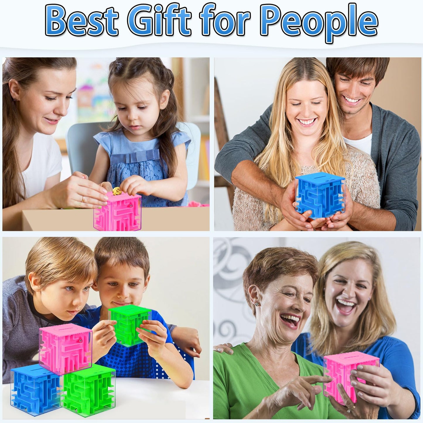 6 Pack Money Maze Puzzle Gift Box, 3D Puzzle Boxes Toy for Money Gift - Maze Magic Cube Toy Brain Teasers for Kids Adults Birthday Party Favors Easter Basket Fillers