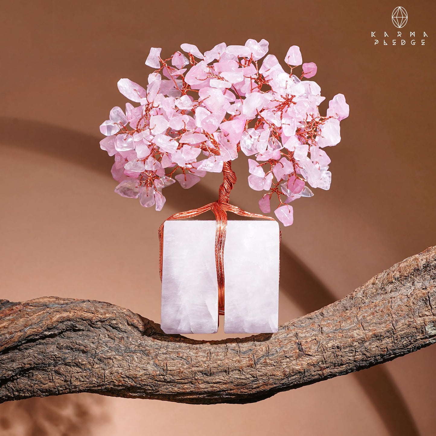 Rose Quartz Crystal Tree of Life Unique Birthday Gifts for Women, Mom, Sister, Friends. Handcrafted Chakra Healing Crystal and Stones for Positivity, Money, Luck, Aesthetic Home and Office Decor