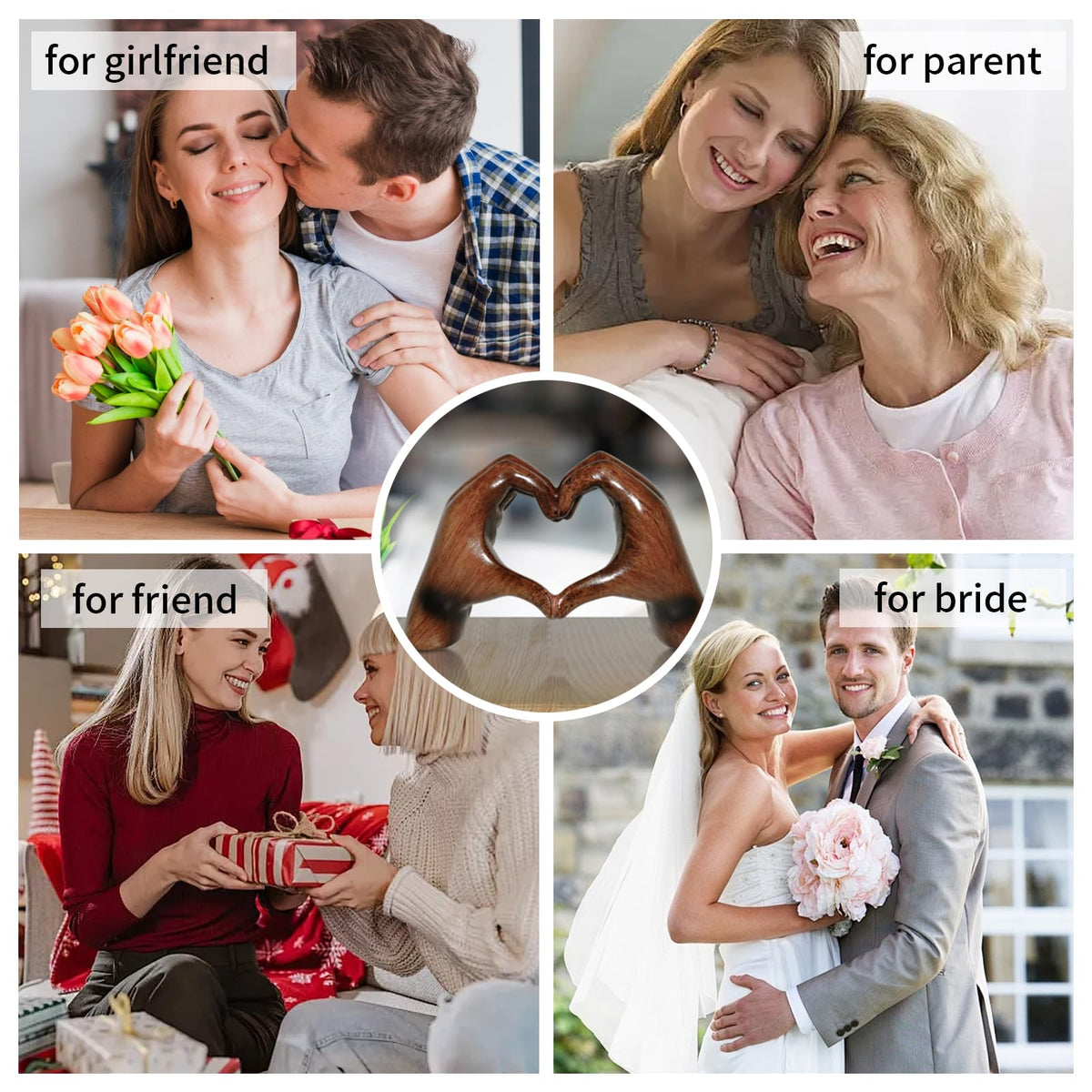 Toparad Heart Hands Sculpture Aesthetic Decor, Love Hands Heart Statue Decoration for Living Room Table Office Bedroom Bookshelf, Unique Birthday Idea for Girls Sisters Girlfriend Mom Teacher