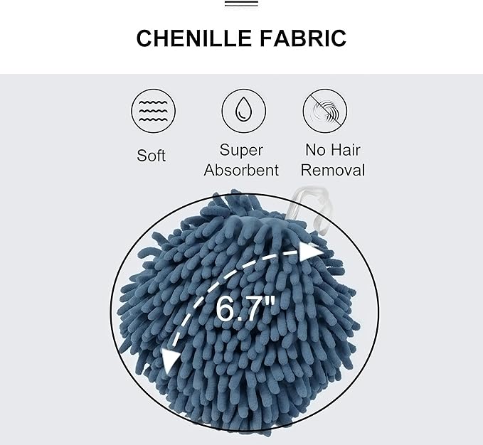 Soft Absorbent Chenille Ball Towel Sets, Quick Dry Hand, Towels