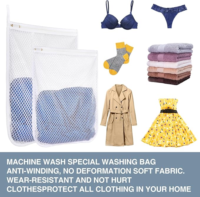 3 pcs Durable Honeycomb Mesh Laundry Bags