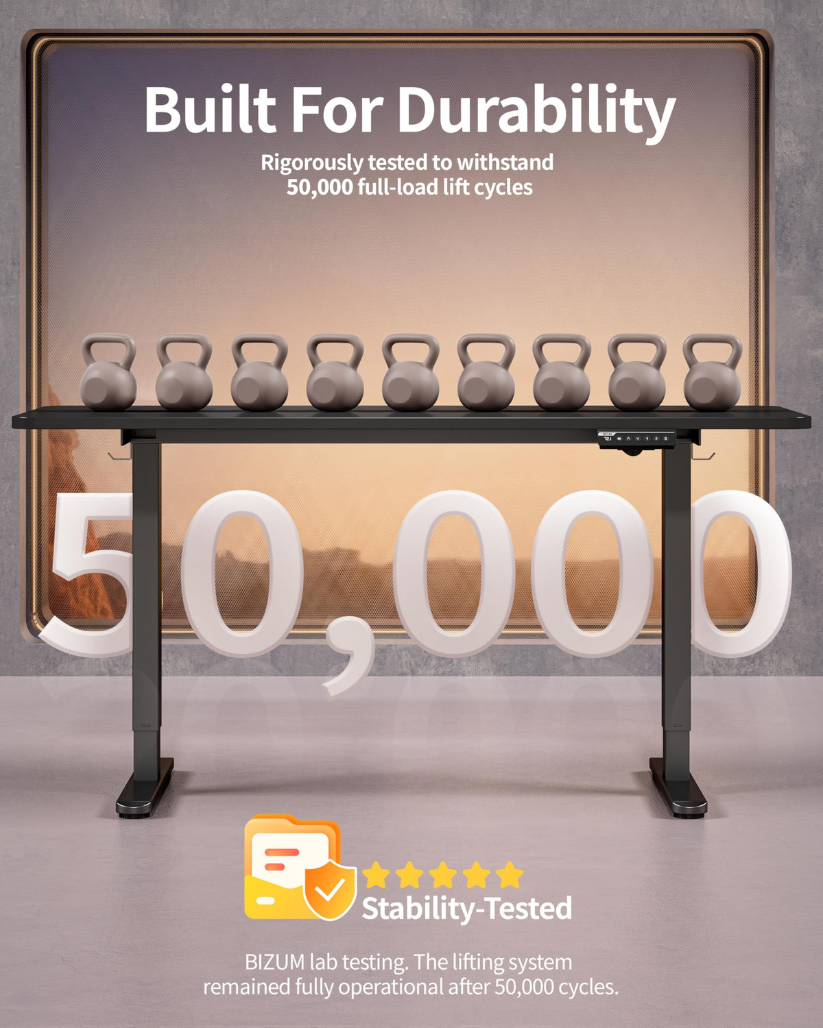 BIZUM Electric Standing Desk 63 x 24 Inch Computer Desk-Gaming Desk Black Home Office Desks Height Adjustable Memory Stand Up Computer Workstation