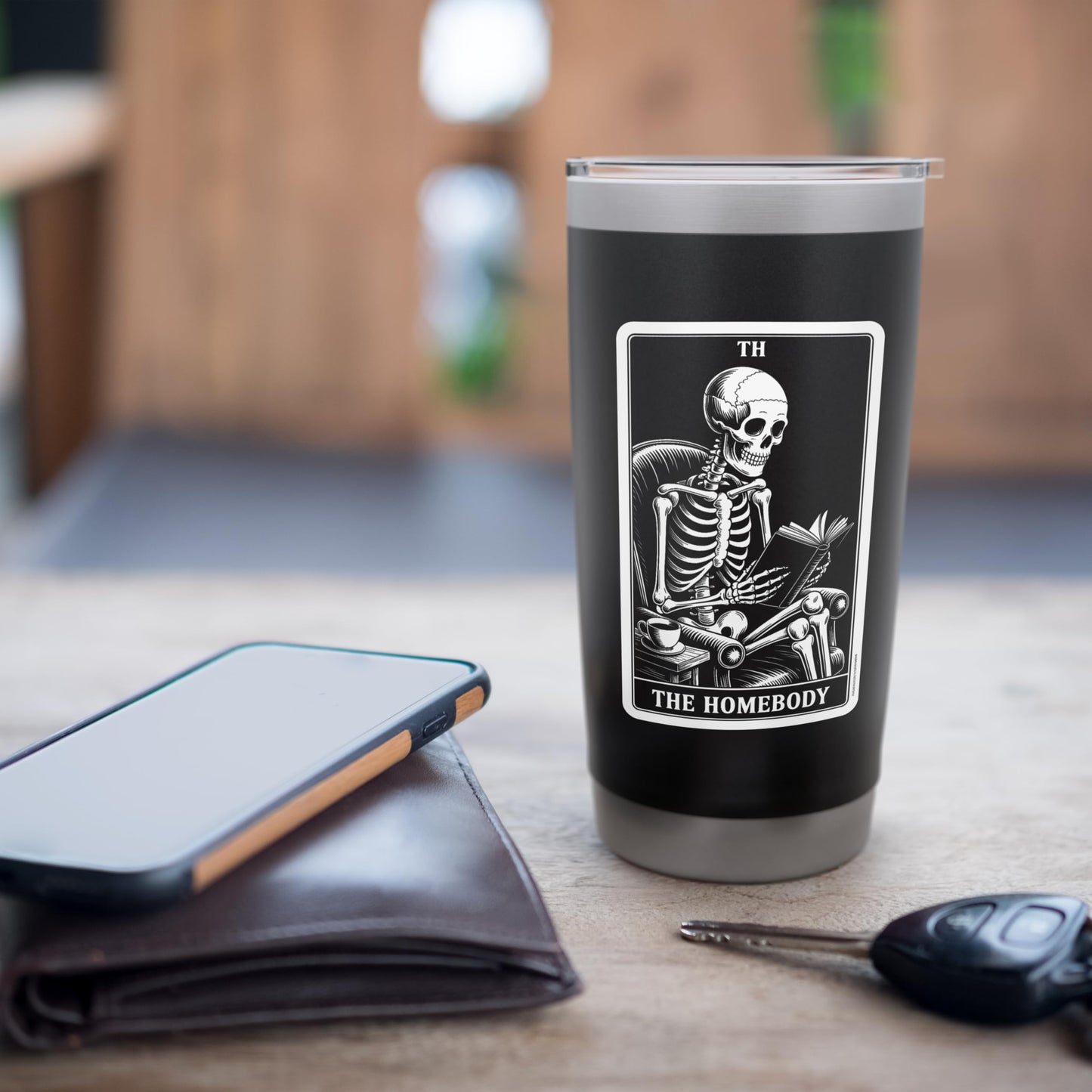 The Homebody Tarot Card Indoorsy Men Introvert Stainless Steel Insulated Tumbler