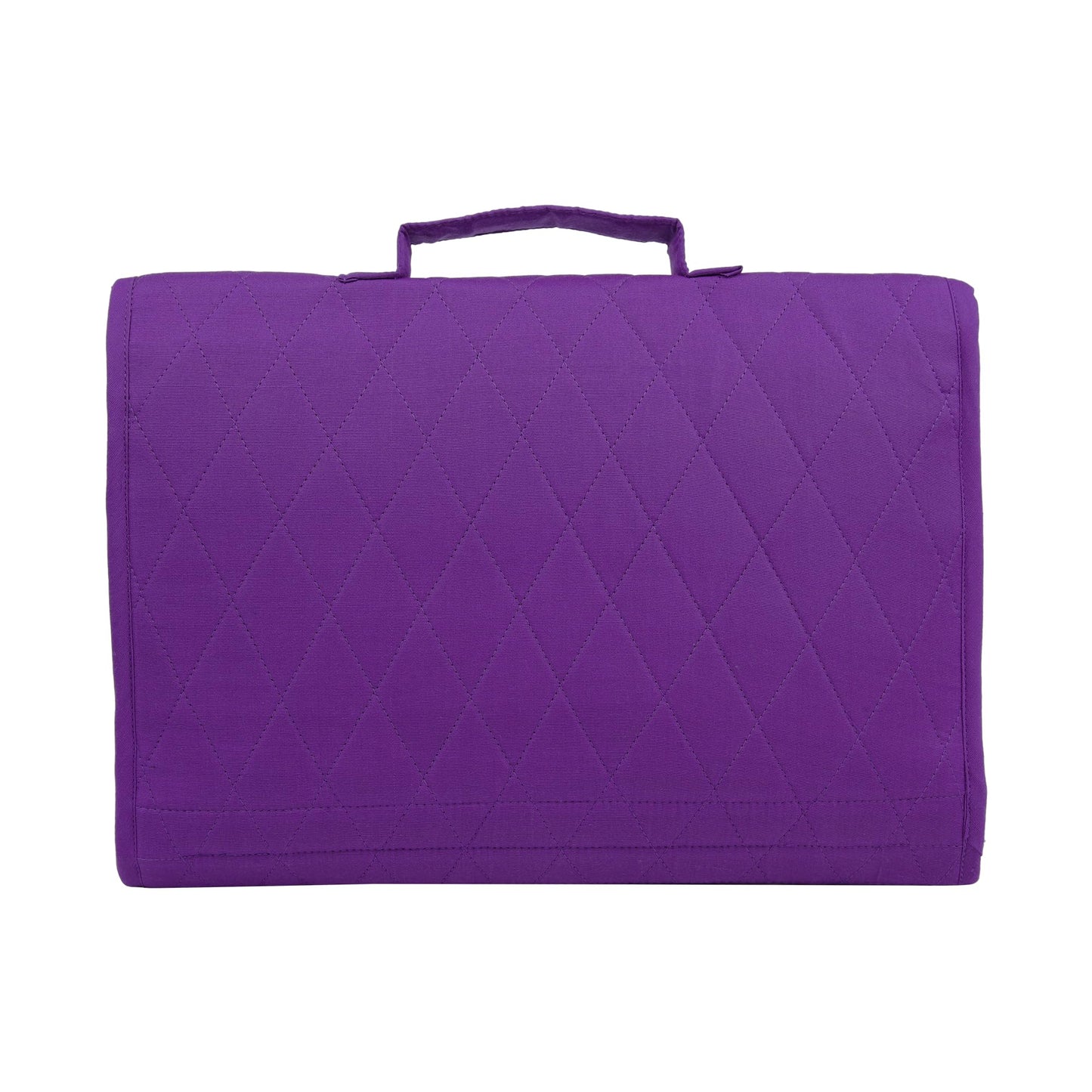 Yazzii Trifold Craft Project Case - Craft Organizer, Travel Tote Bag with Clear Pockets & Handle - Crafts, Crochet, Sewing Accessories - Purple