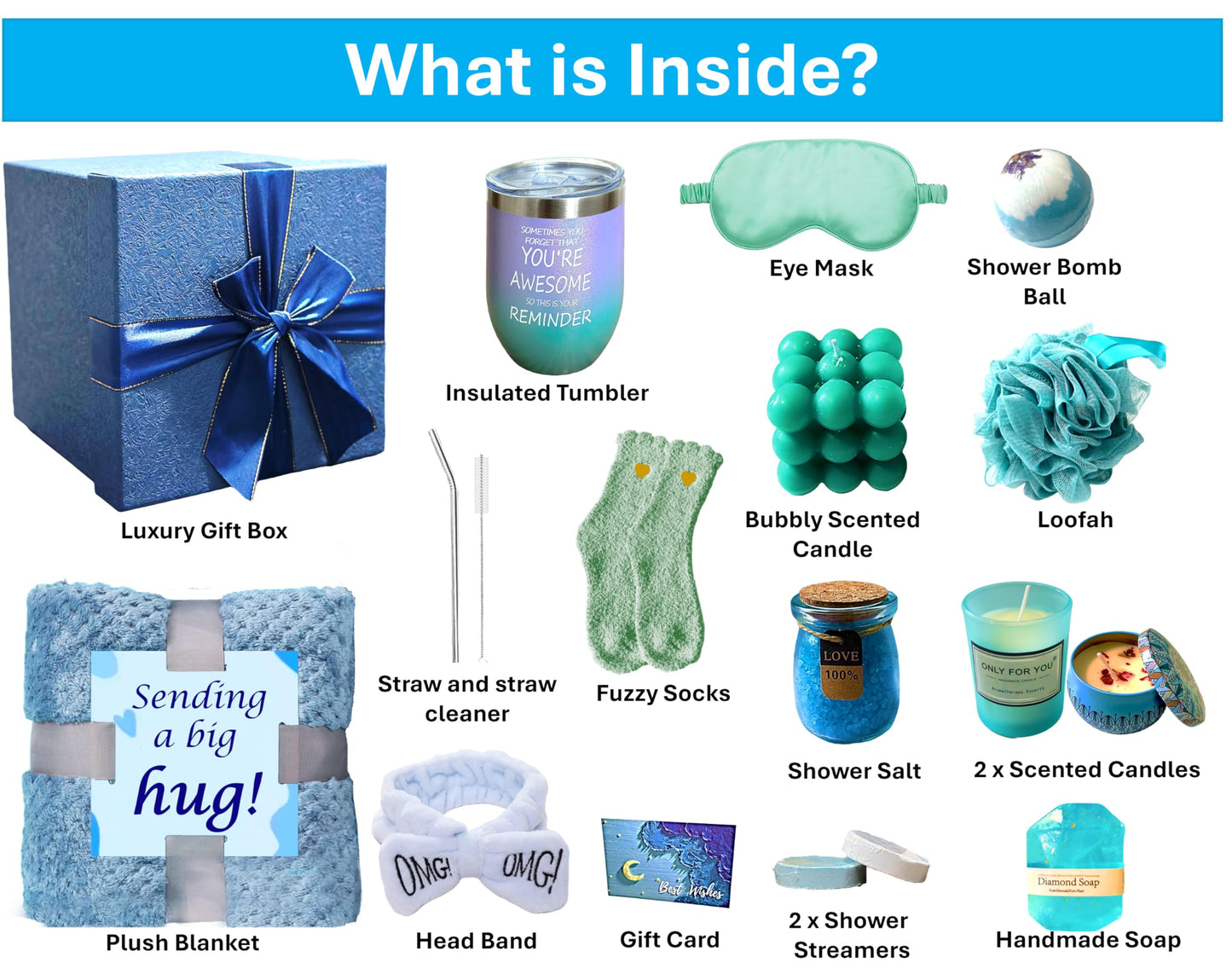 Get Well Soon Gift Set for Women – 18 Pcs Spa Care Package, Relaxing Spa Gifts, Mother´s Day Gift Box – Relaxation Gift Basket for Mom, Wife, Best Friend – After Surgery Self Care