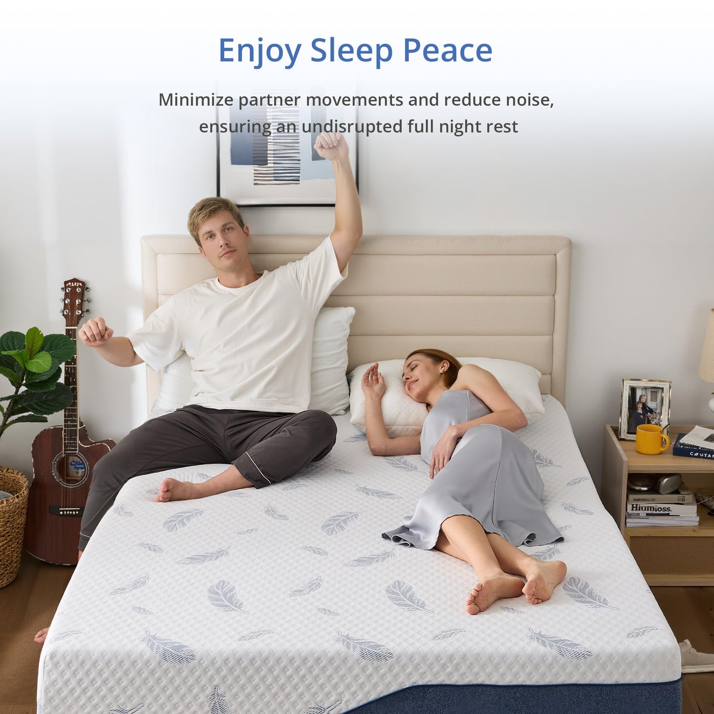 EGOHOME Plush King Size Mattress 14 Inch Memory Foam Mattresses Bed in a Box with Gel Foam and Removeable Fiberglass Free Cover for Cool Sleep and Back Pain Relief, CertiPUR-US Certified, Blue