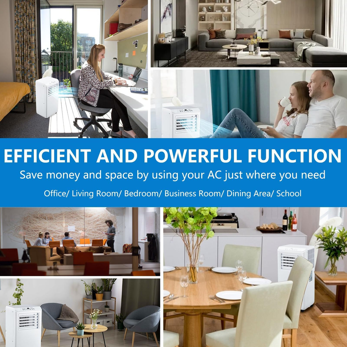 Portable Air Conditioners 10000 BTU, Energy Efficient AC Unit w/Remote Control & 24H Timer, Quiet Cooling for Bedroom, Office, Dorm Rooms Up to 450 Sq.Ft