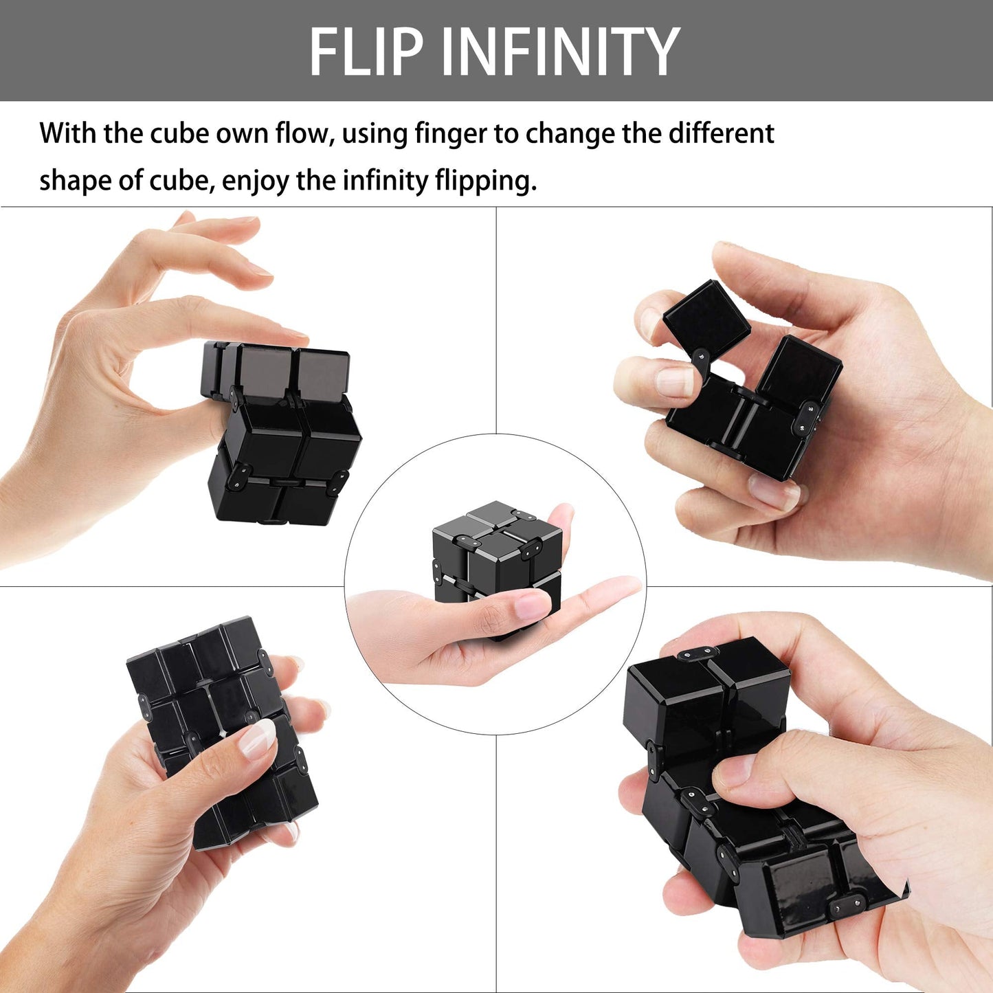 Funxim Infinity Cube Fidget Toy Cube suitable for Adults & Kids, New Version Fidget Finger Toy Stress and Anxiety relief, Killing Time Fidget Toys Infinite Cube