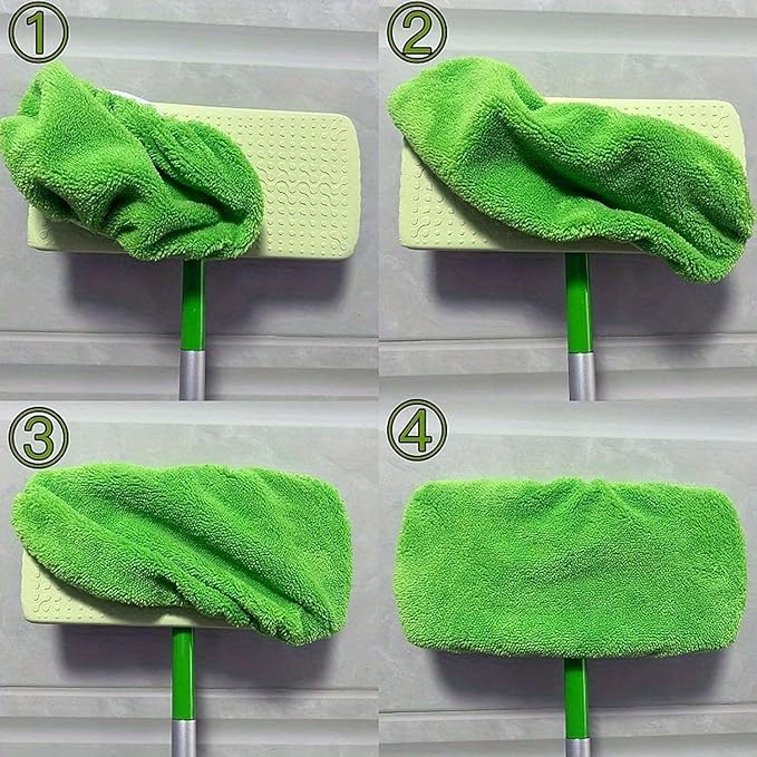 12-Pack Reusable Coral Fleece Mop Pads Washable Wet Mopping Cloths and Dry
