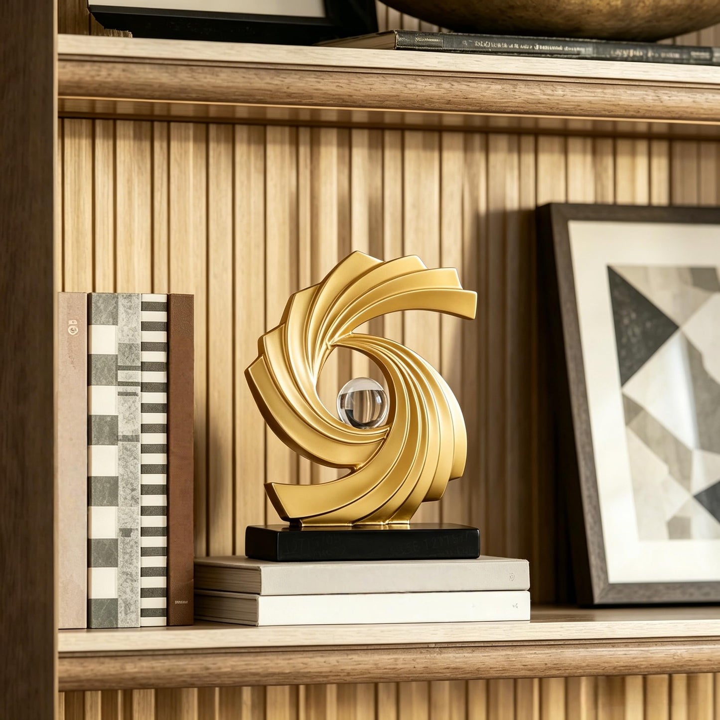 AWNR Gold Abstract Statue Accent Decor, Adornos para Sala Modernos Shelf Decor Aesthetic for Coffee Table, Modern Home, TV Stand, Men's Bedroom, Coffee Table, Console Table, Entryway